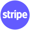 stripe logo in a bright purple color